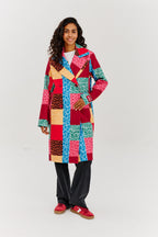 Urban Roar zweireihiger Patchwork-Mantel