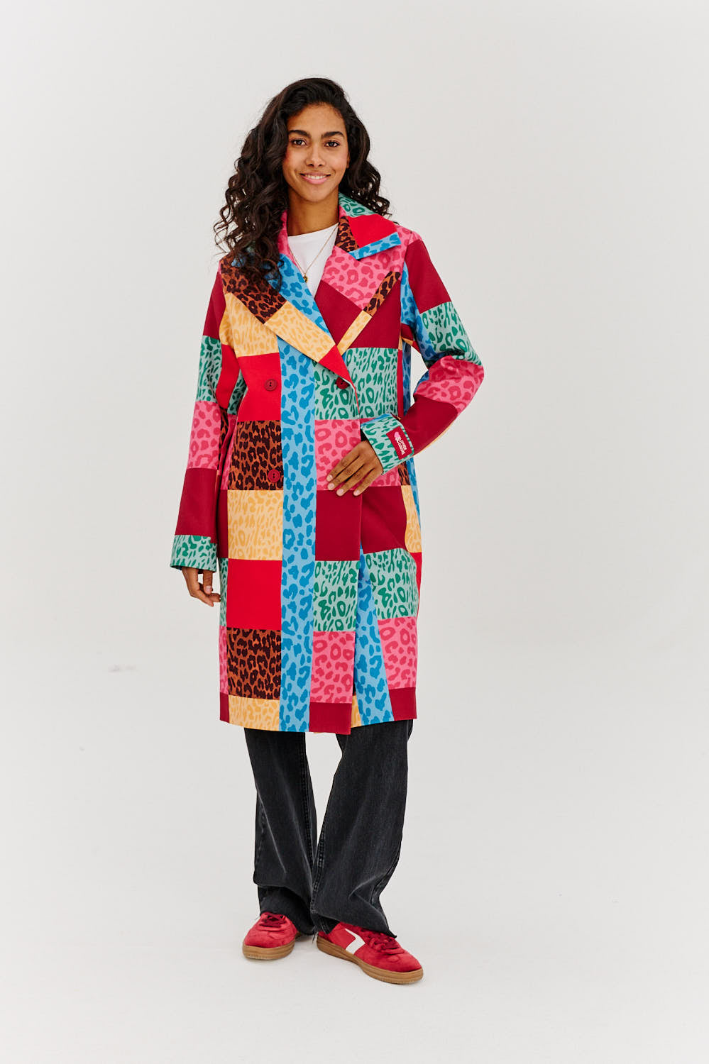 Urban Roar zweireihiger Patchwork-Mantel