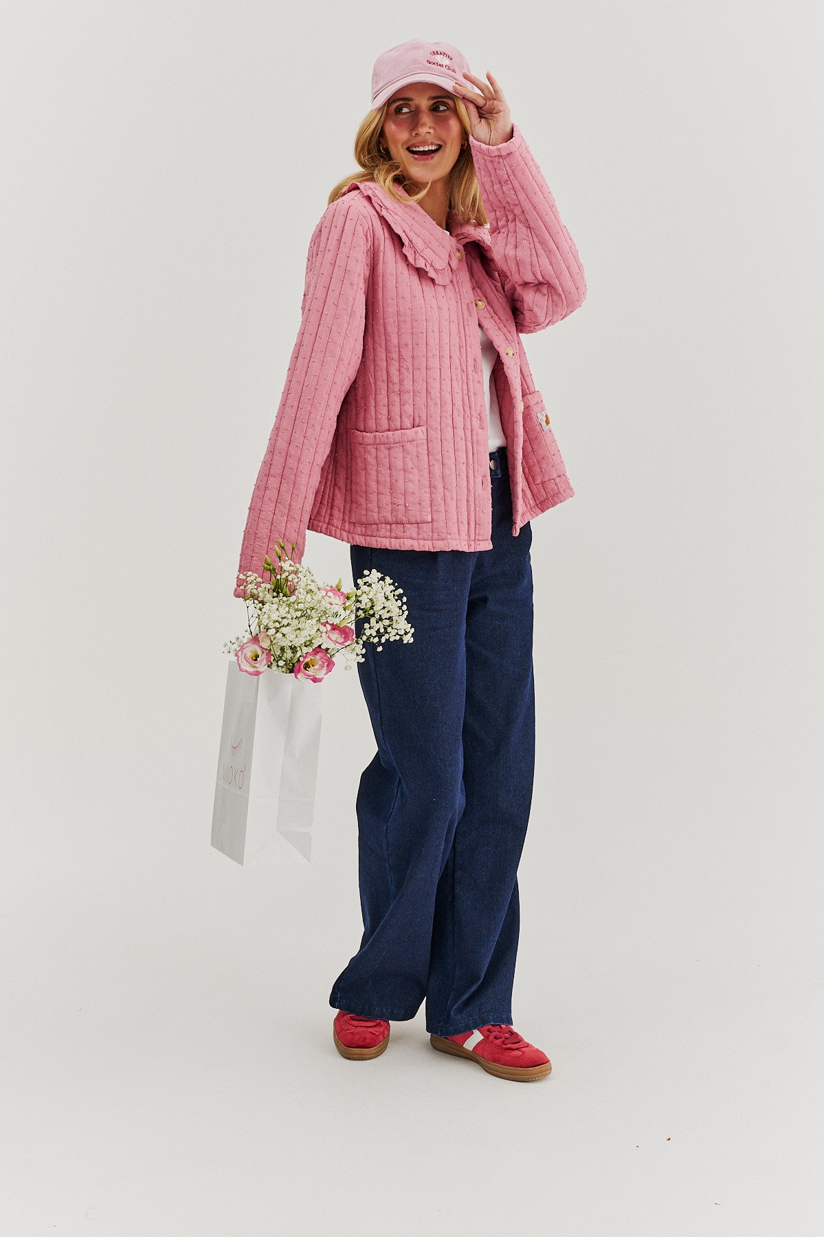 Rosy Blush leichte gesteppte Jacke
