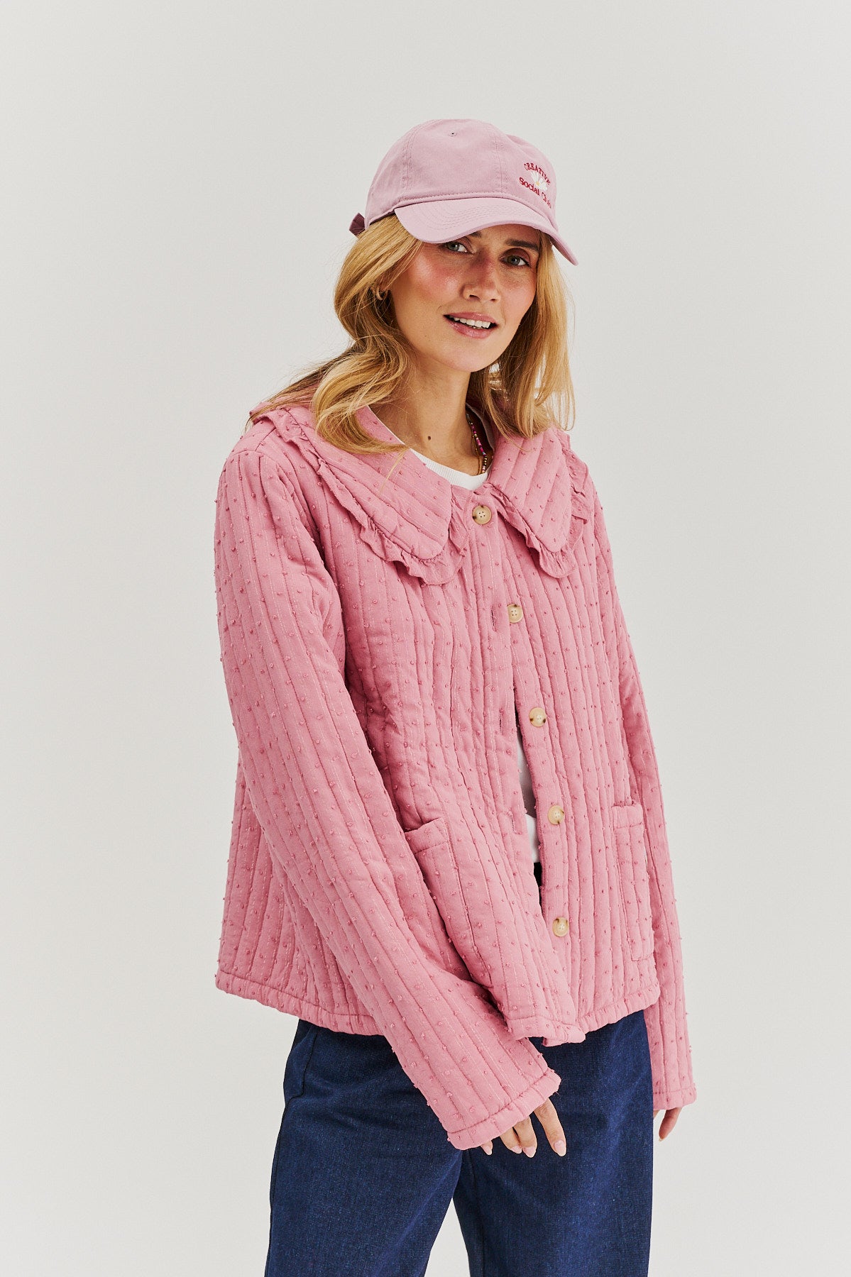 Rosy Blush leichte gesteppte Jacke
