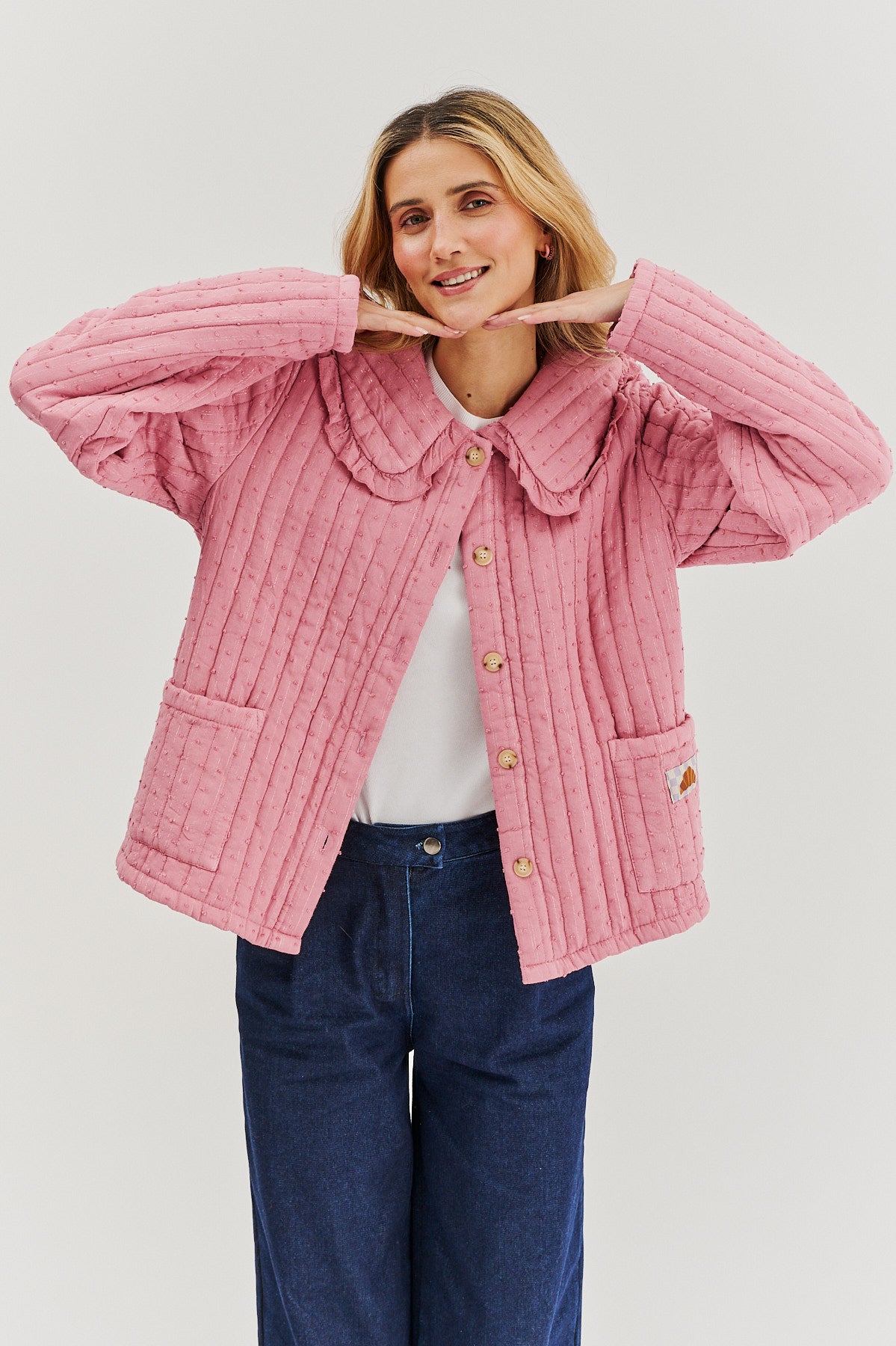 Rosy Blush leichte gesteppte Jacke