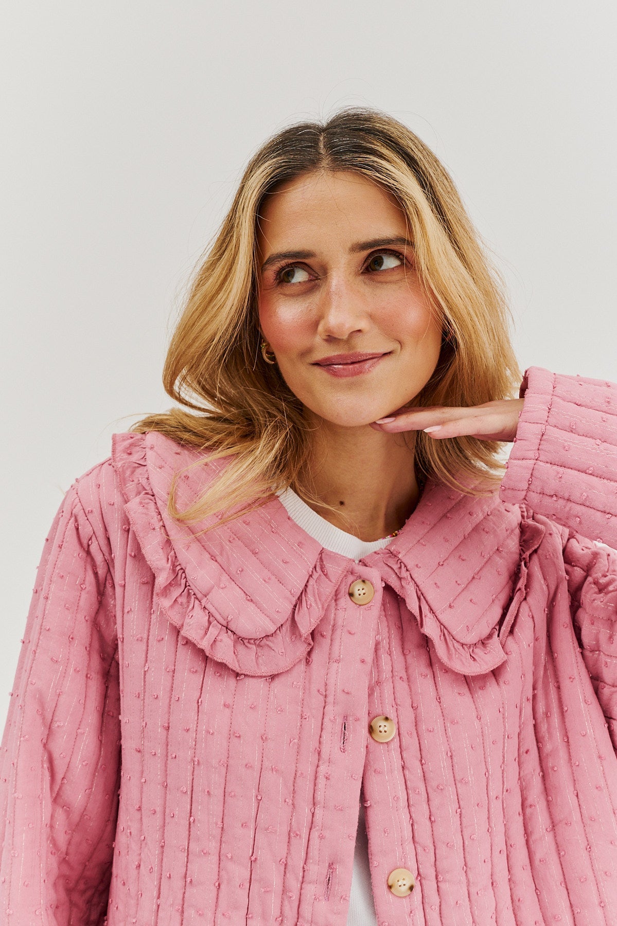 Rosy Blush leichte gesteppte Jacke