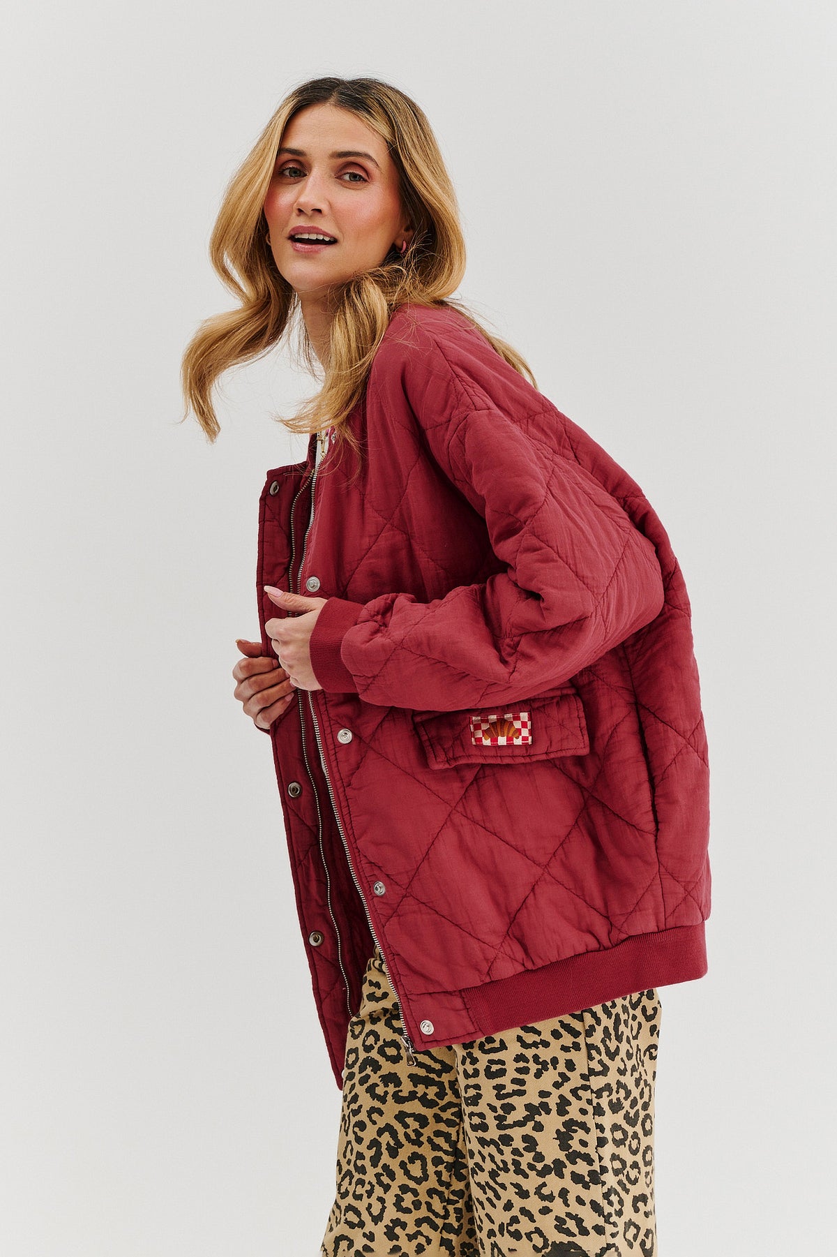 Gesteppte Bomberjacke in rauchigem Rosa