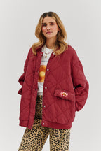 Gesteppte Bomberjacke in rauchigem Rosa