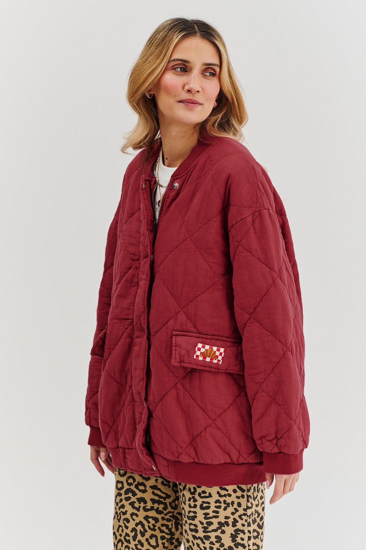 Gesteppte Bomberjacke in rauchigem Rosa