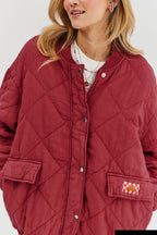 Gesteppte Bomberjacke in rauchigem Rosa