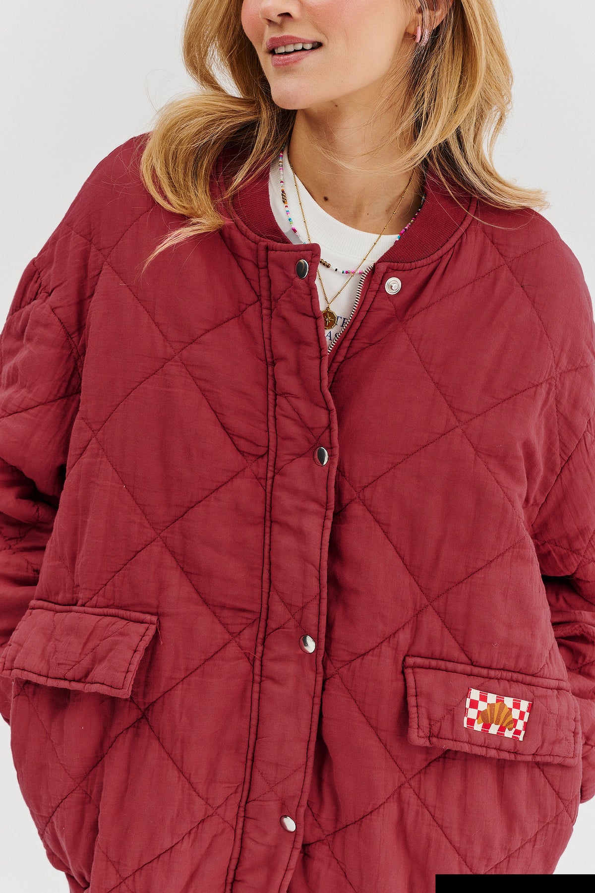 Gesteppte Bomberjacke in rauchigem Rosa