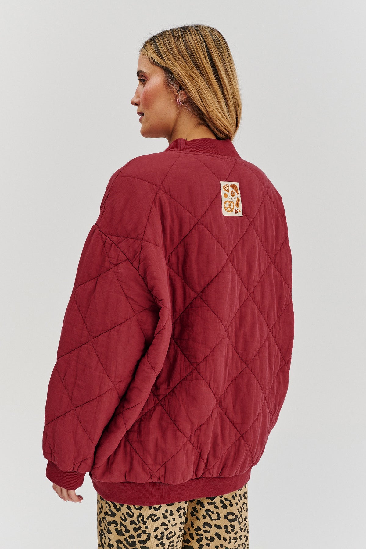 Gesteppte Bomberjacke in rauchigem Rosa