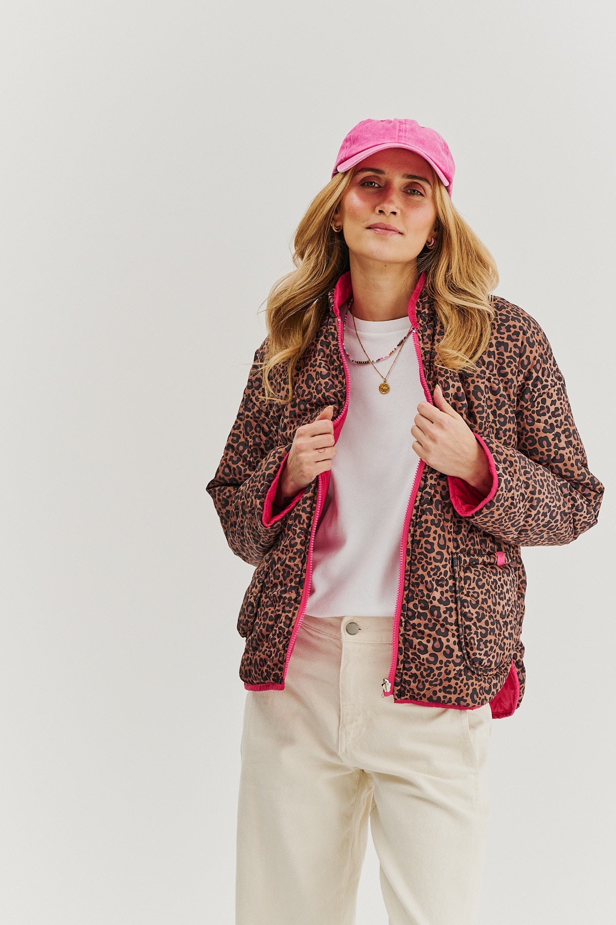 Geacă reversibilă Pink Cheetah