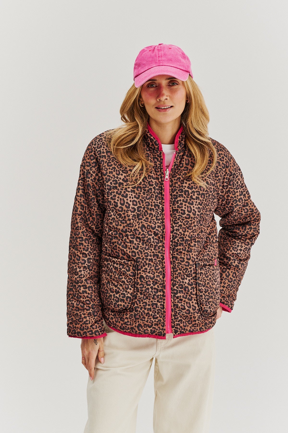 Geacă reversibilă Pink Cheetah