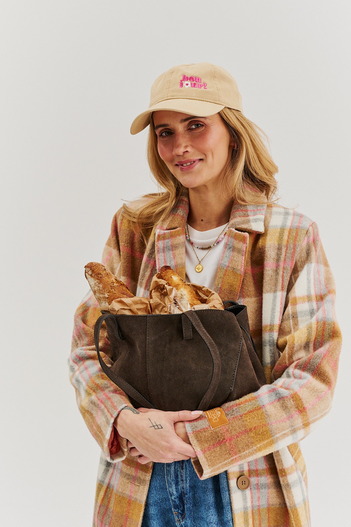 Chocolate Glow leather shopper bag