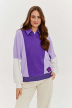 Sudadera tipo polo ciruela mística