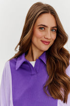 Sudadera tipo polo ciruela mística