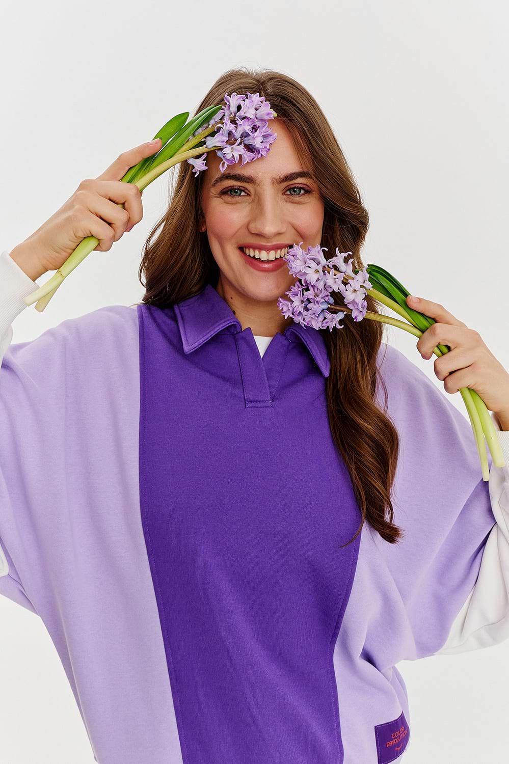 Sudadera tipo polo ciruela mística