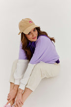 Sudadera tipo polo ciruela mística