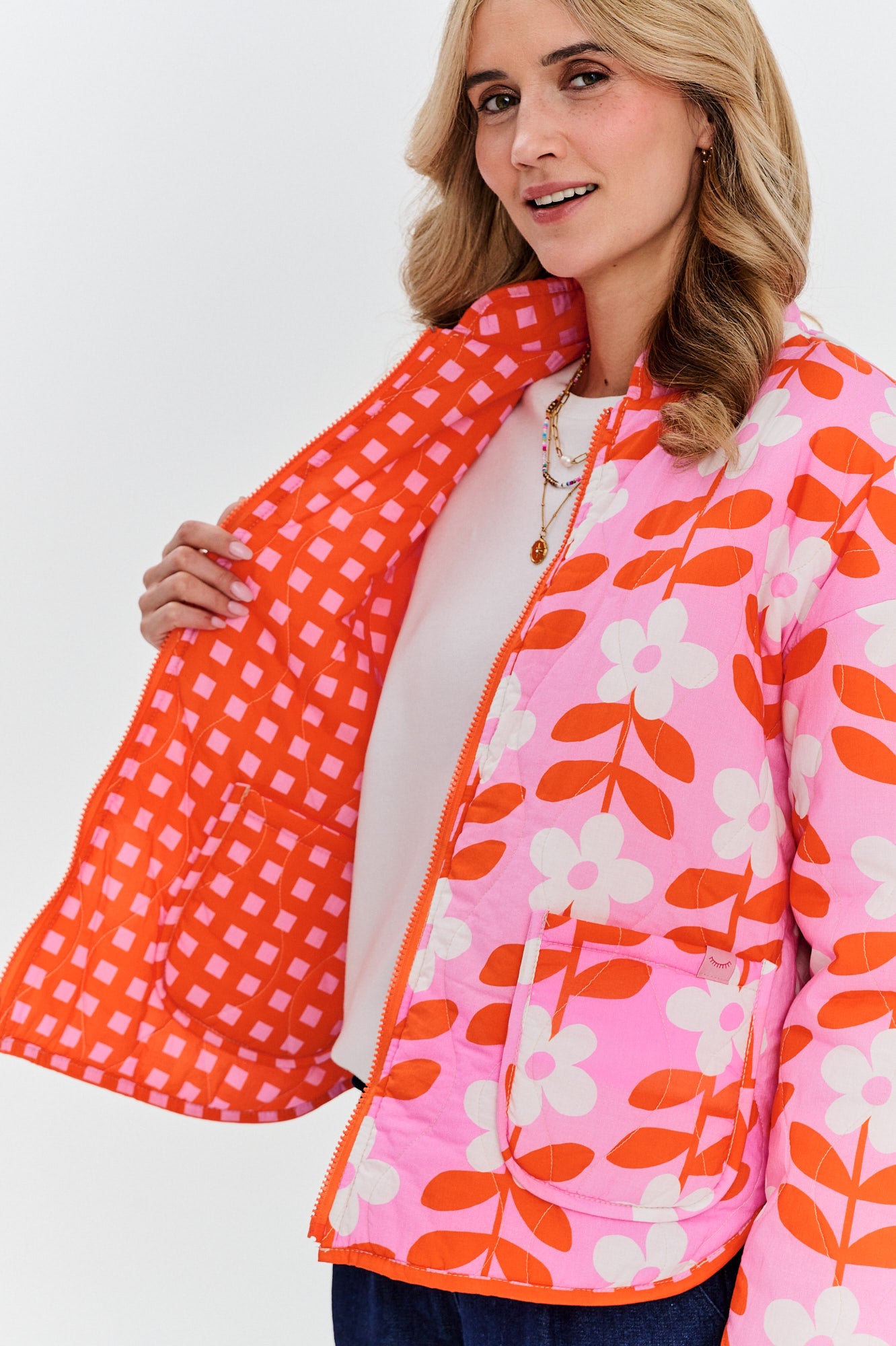 Peachy Bloom double-sided jacket