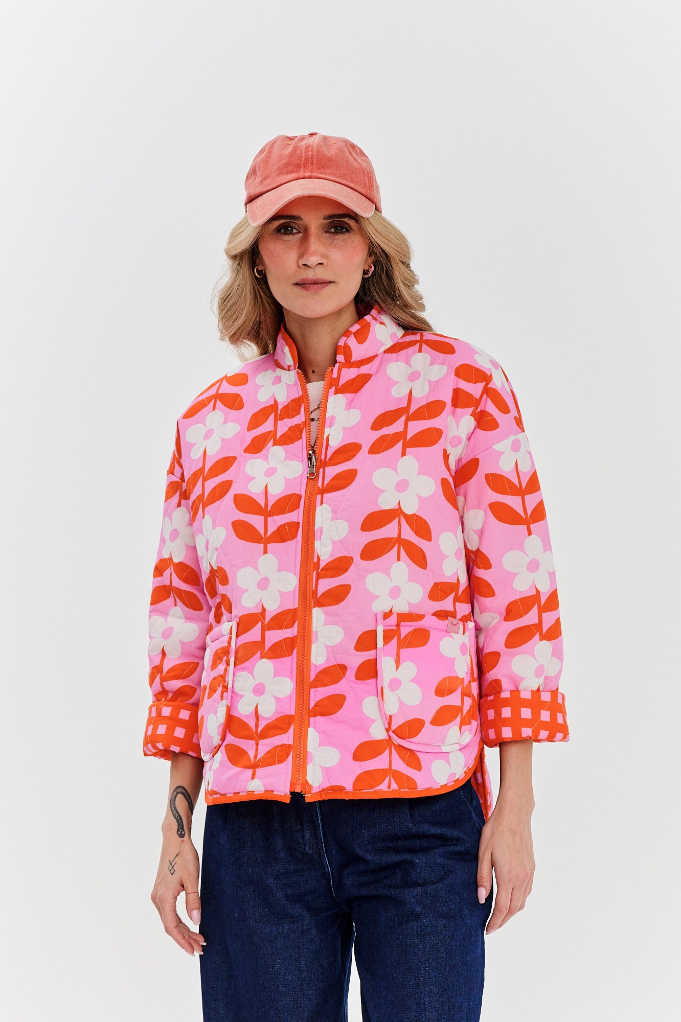 Peachy Bloom double-sided jacket