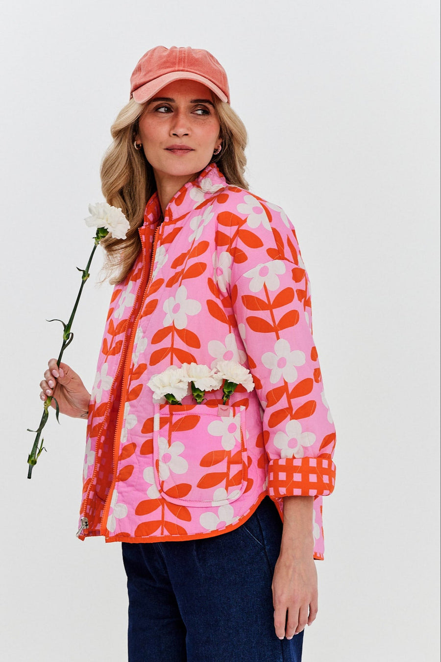 Peachy Bloom double-sided jacket