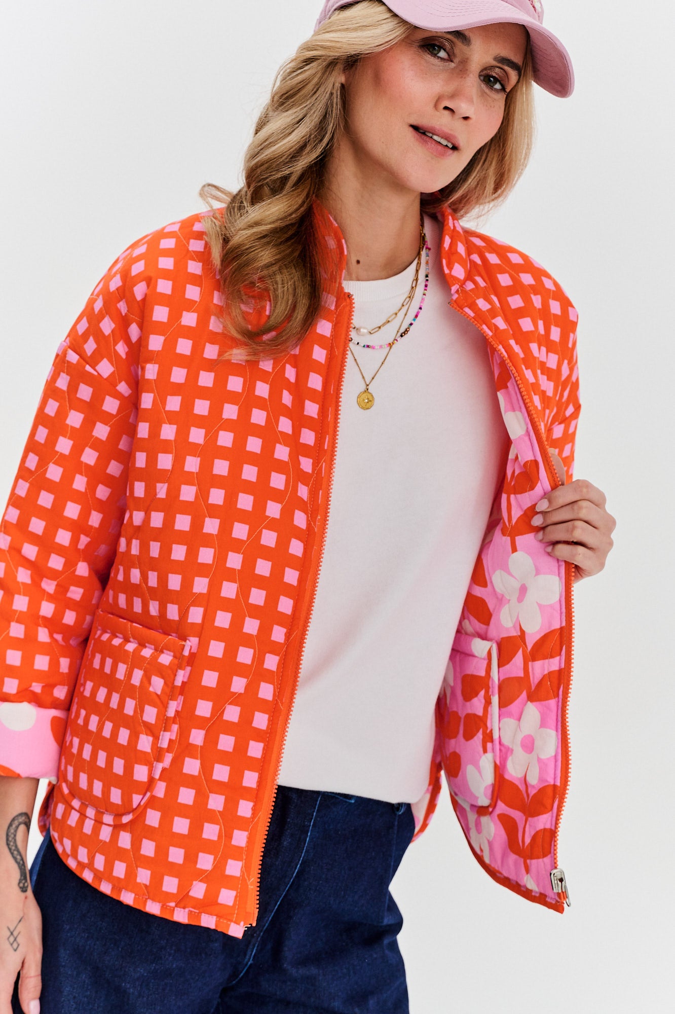 Peachy Bloom double-sided jacket