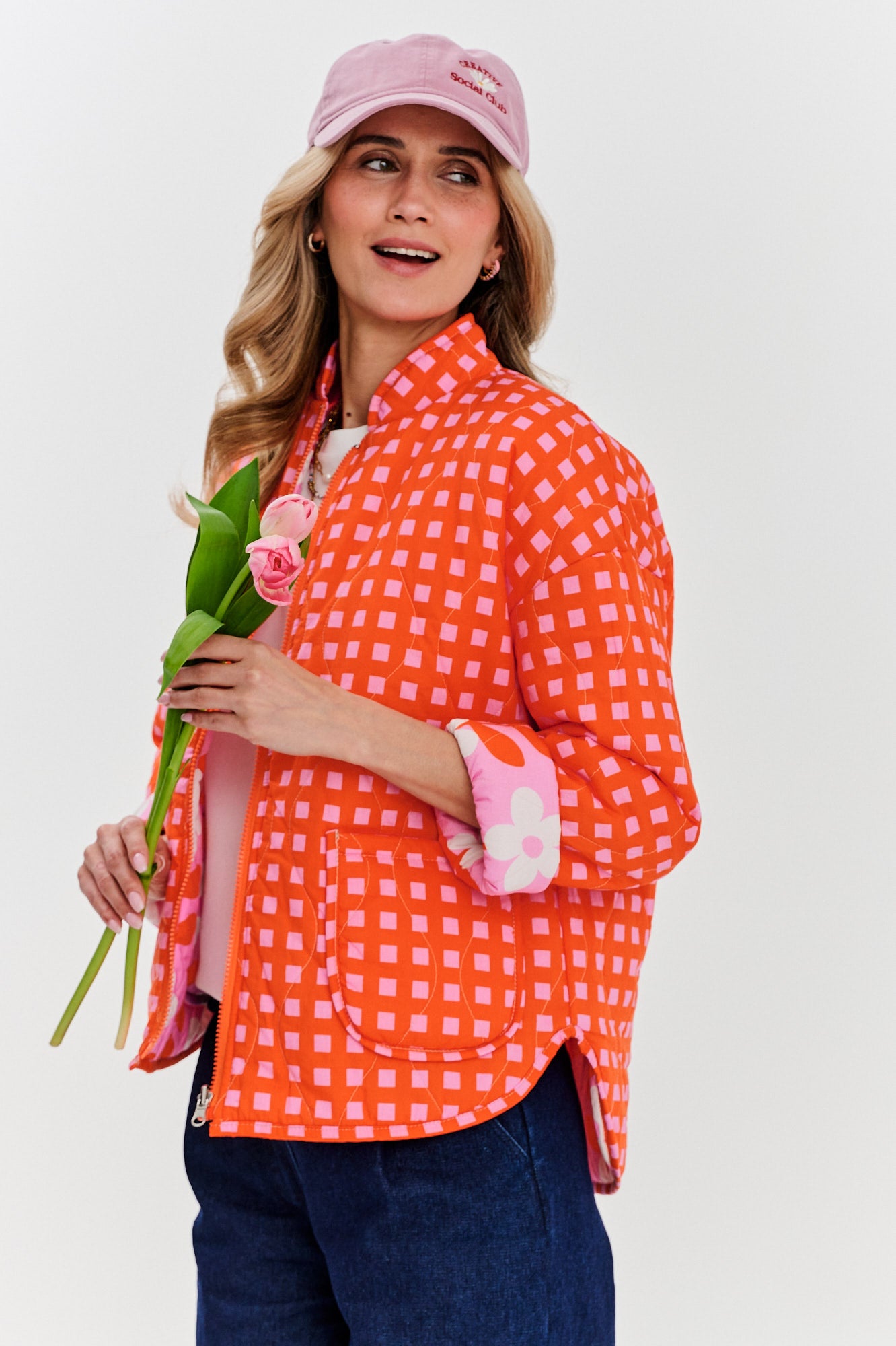 Peachy Bloom double-sided jacket