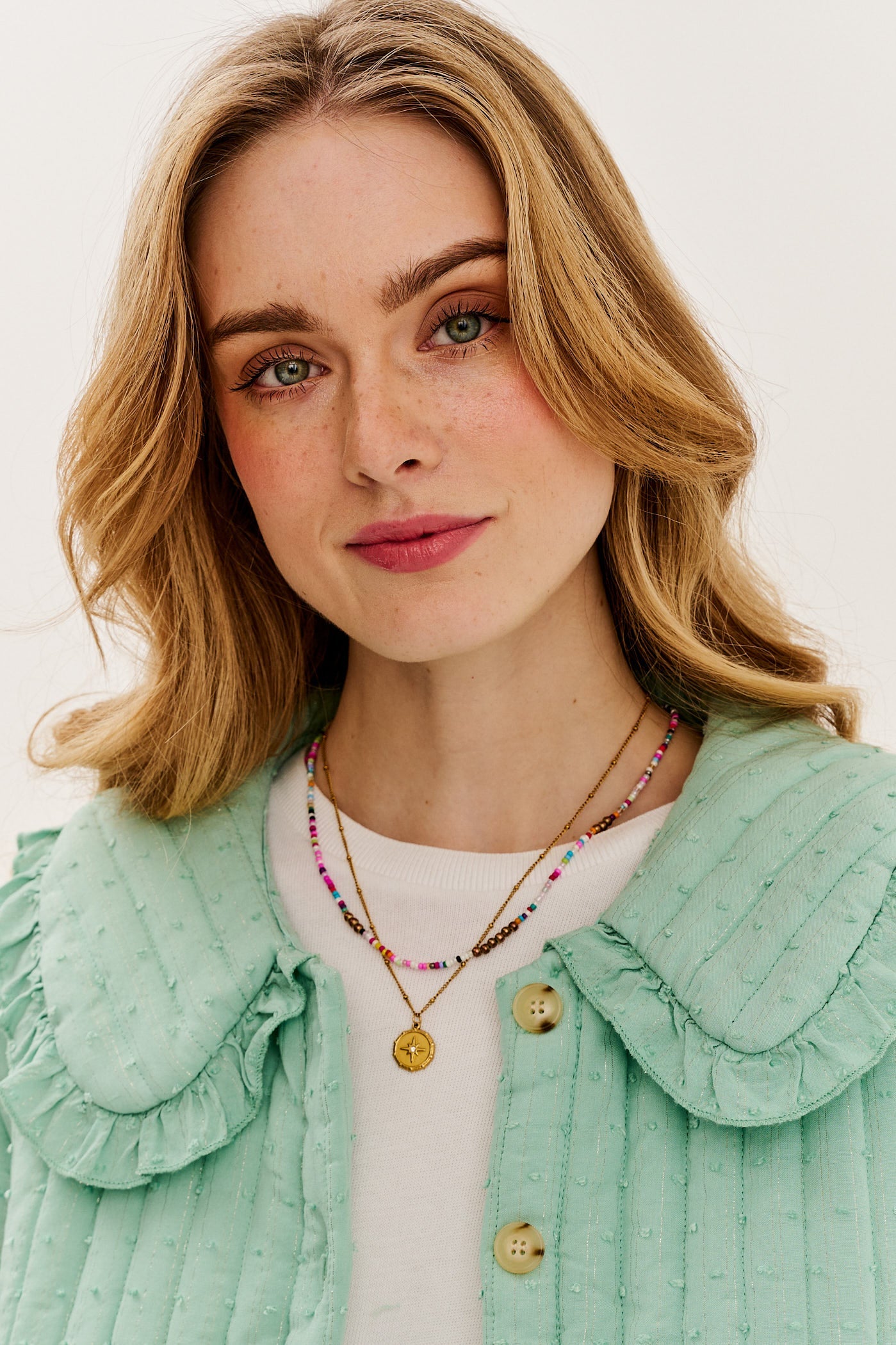 Pistacieblush let vatteret jakke