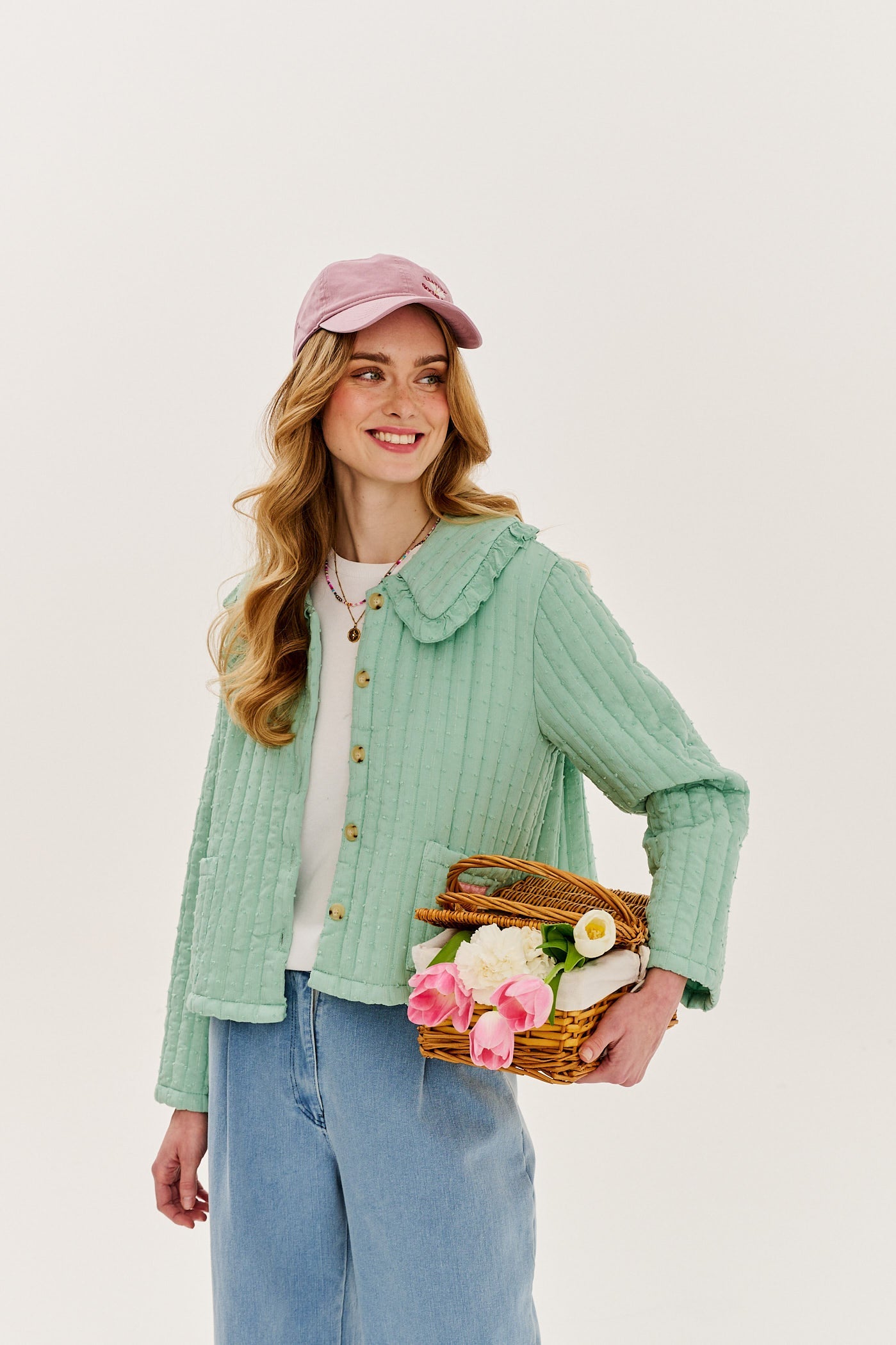 Pistacieblush let vatteret jakke