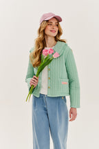 Pistacieblush let vatteret jakke