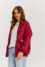 Gesteppte Bomberjacke in rauchigem Rosa