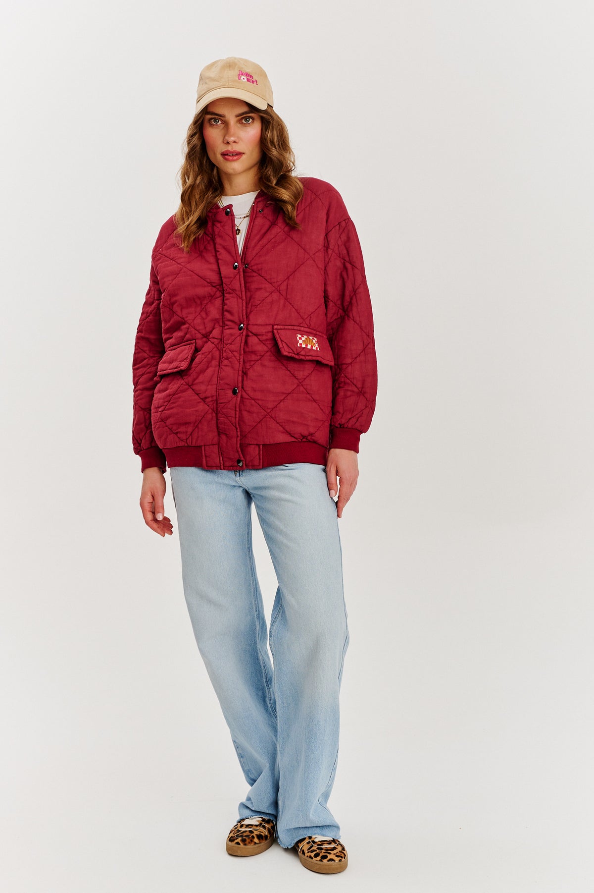 Gesteppte Bomberjacke in rauchigem Rosa