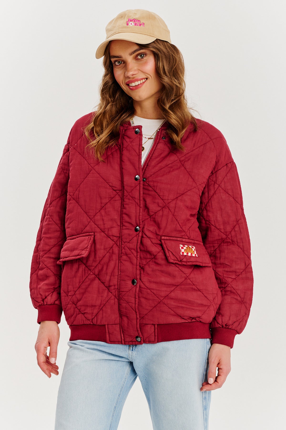 Gesteppte Bomberjacke in rauchigem Rosa