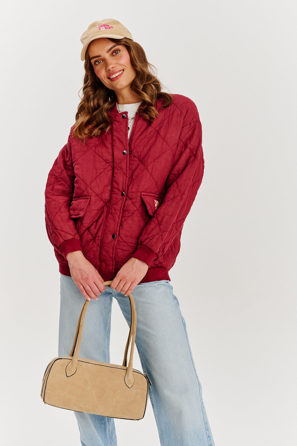 Gesteppte Bomberjacke in rauchigem Rosa