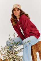 Gesteppte Bomberjacke in rauchigem Rosa