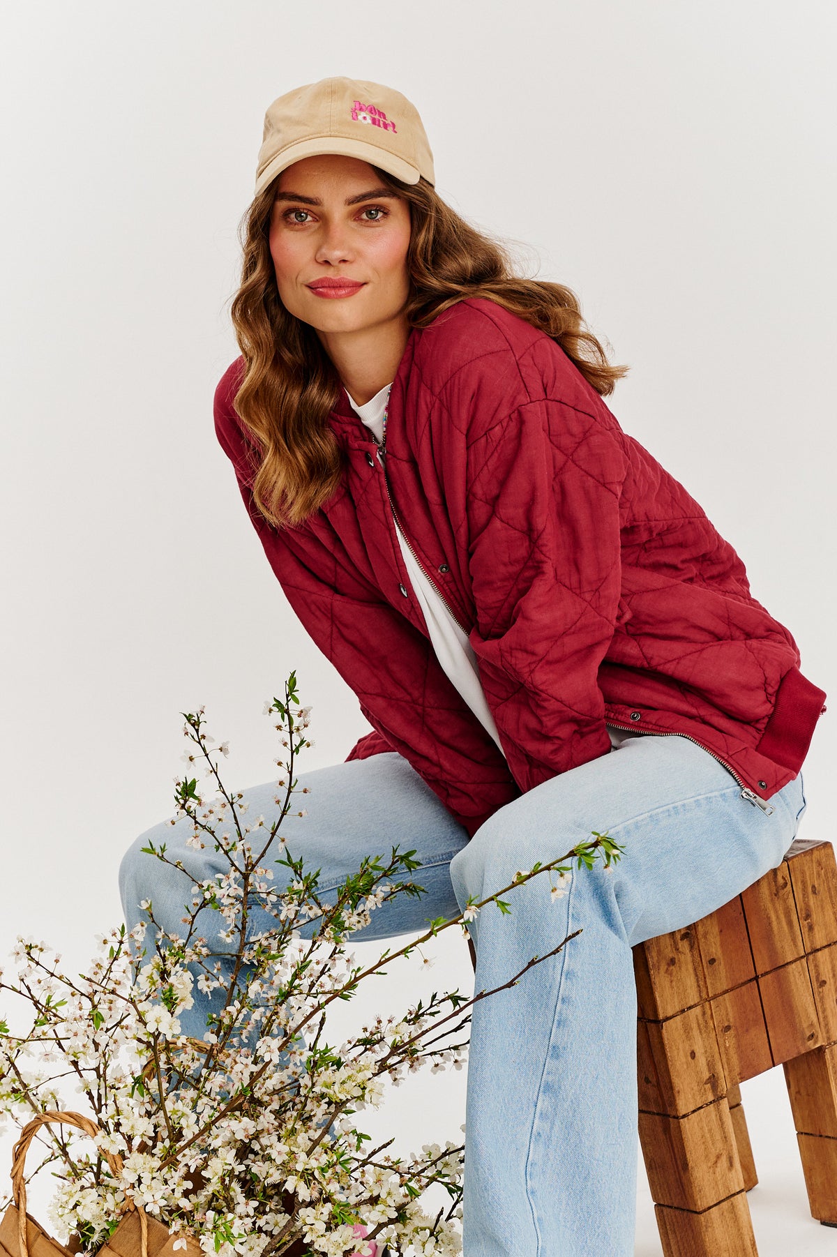 Gesteppte Bomberjacke in rauchigem Rosa