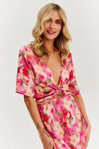 Rochie midi dublă față Fleurette
