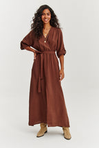 Rochie lungă Earth Dancer cu legare
