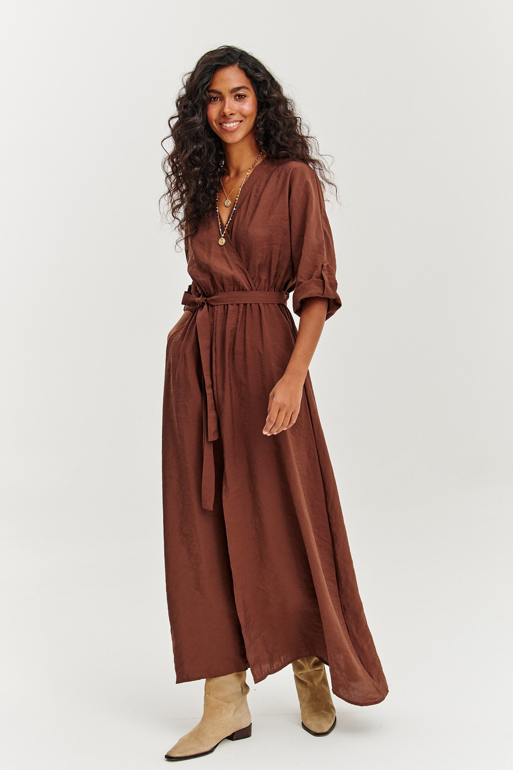 Rochie lungă Earth Dancer cu legare