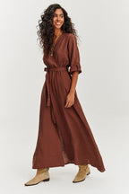 Rochie lungă Earth Dancer cu legare