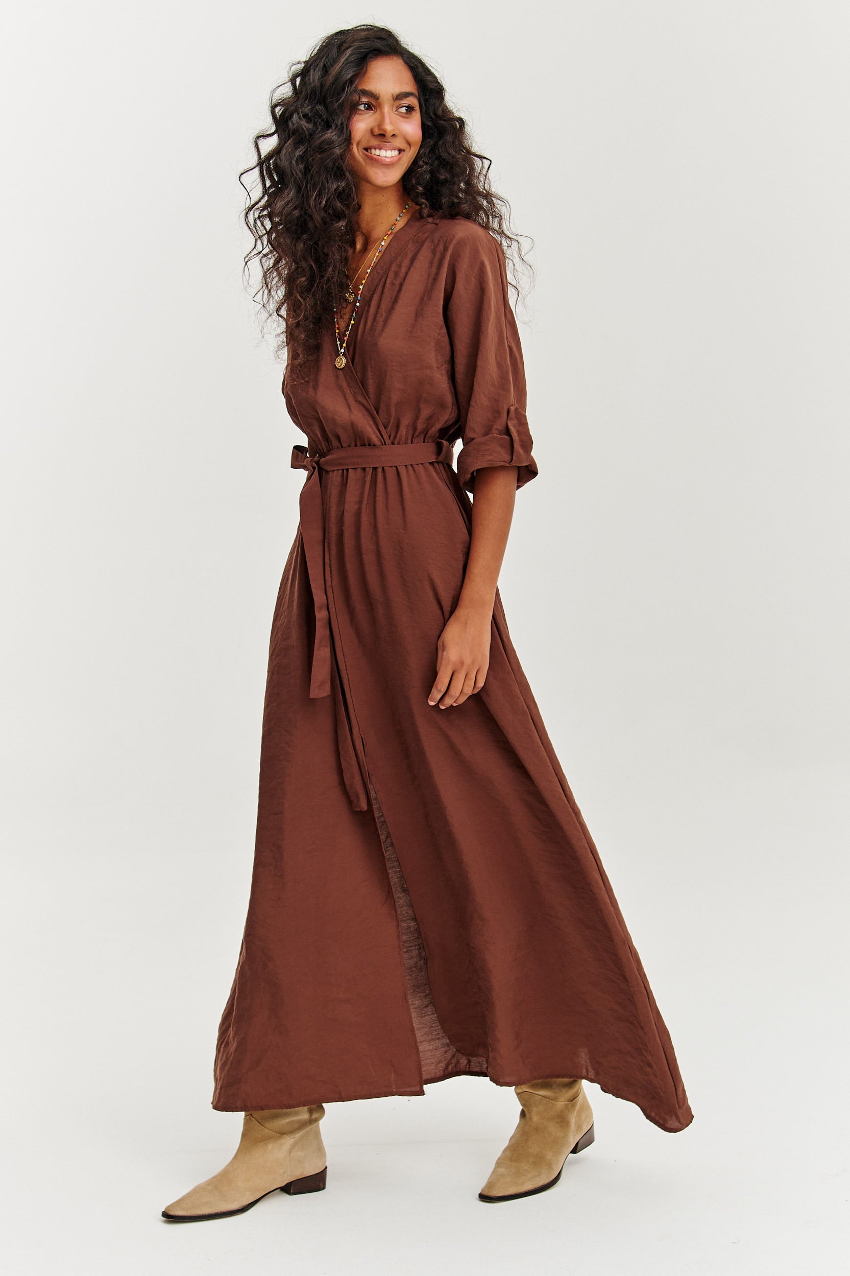 Rochie lungă Earth Dancer cu legare