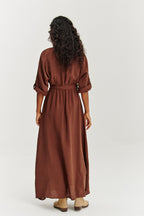 Rochie lungă Earth Dancer cu legare