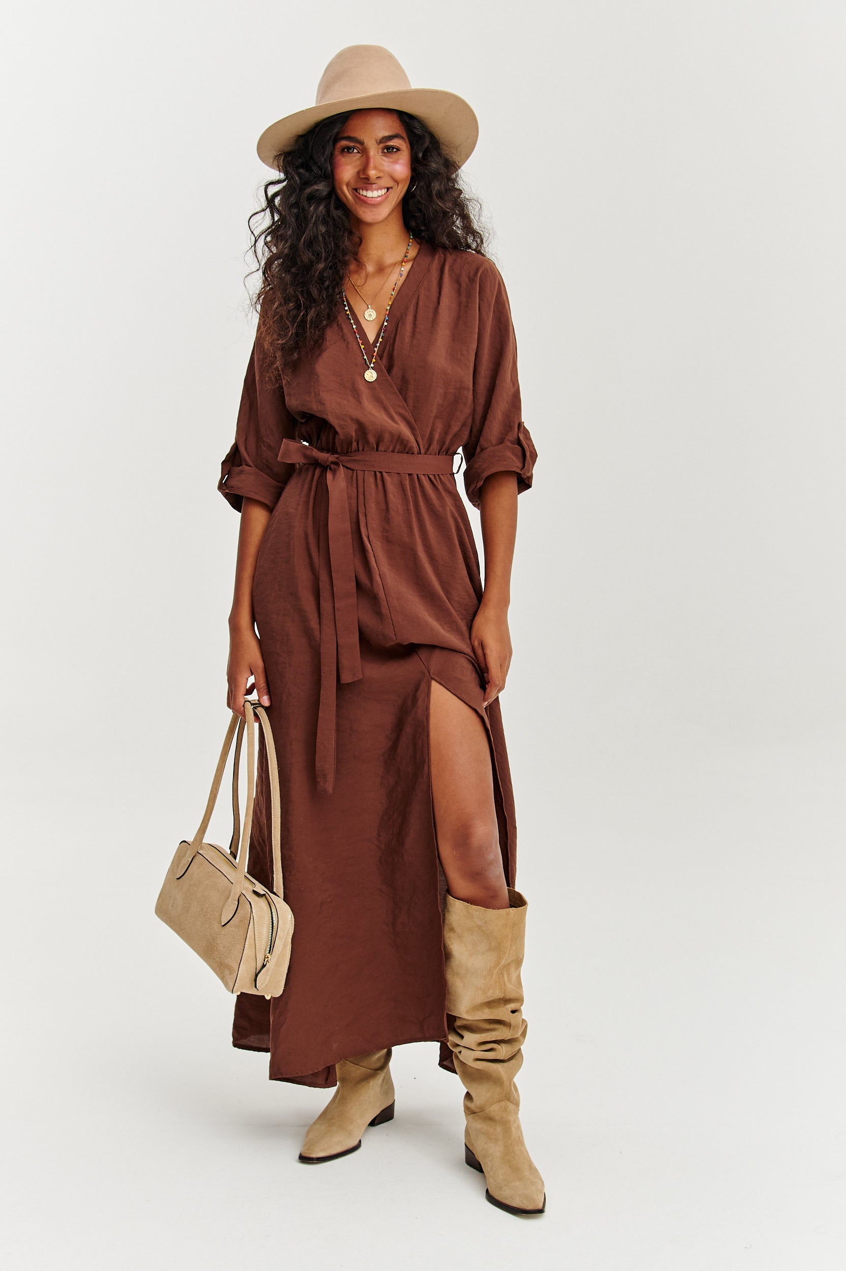 Rochie lungă Earth Dancer cu legare