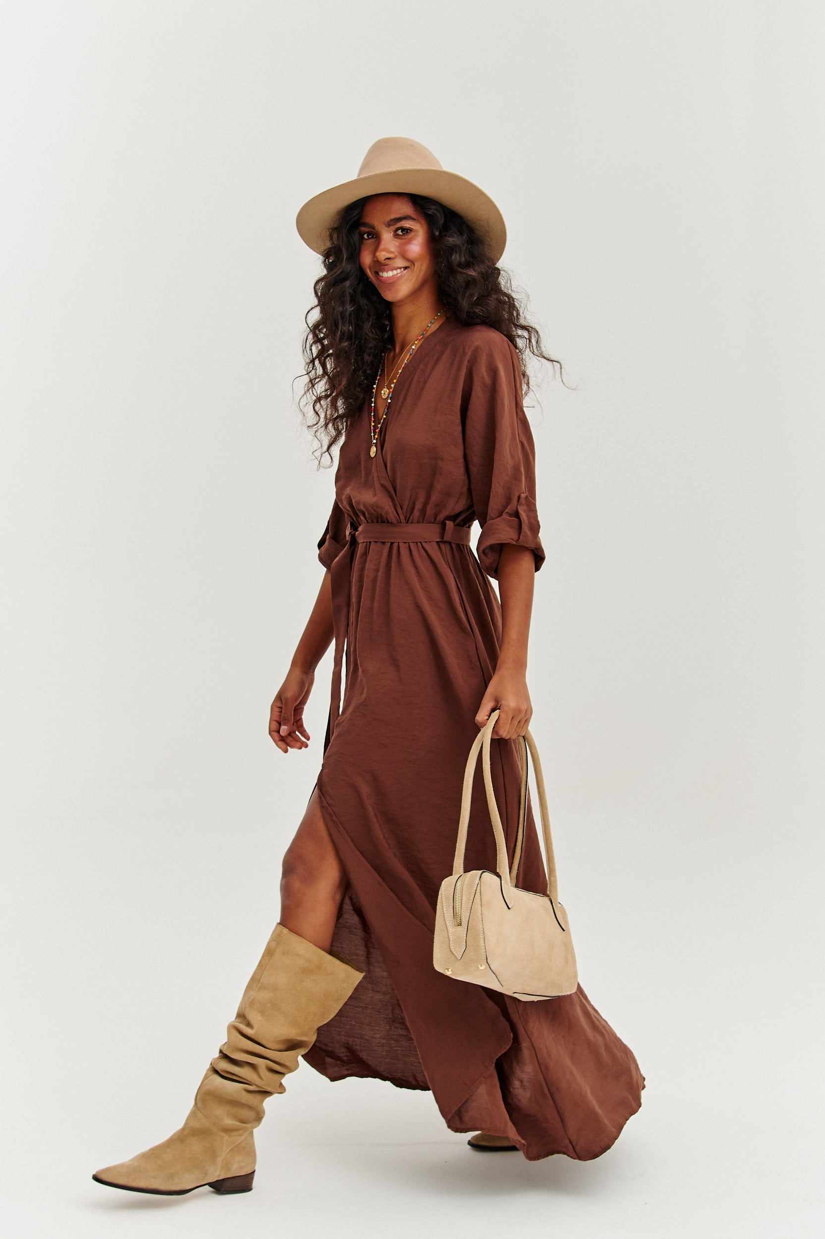 Earth Dancer long dress with binding –