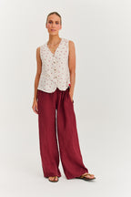 Berry Drop linen vest