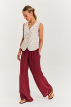 Berry Drop linen vest