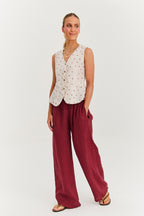 Berry Drop linen vest