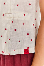 Berry Drop linen vest