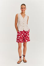 Berry Drop linen vest