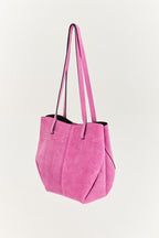 Violette Leder-Shopper-Tasche