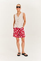 Berry Drop linen vest
