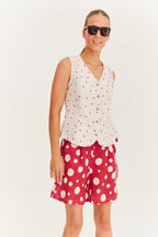 Berry Drop linen vest