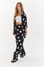 Pantalon large à pois chanceux